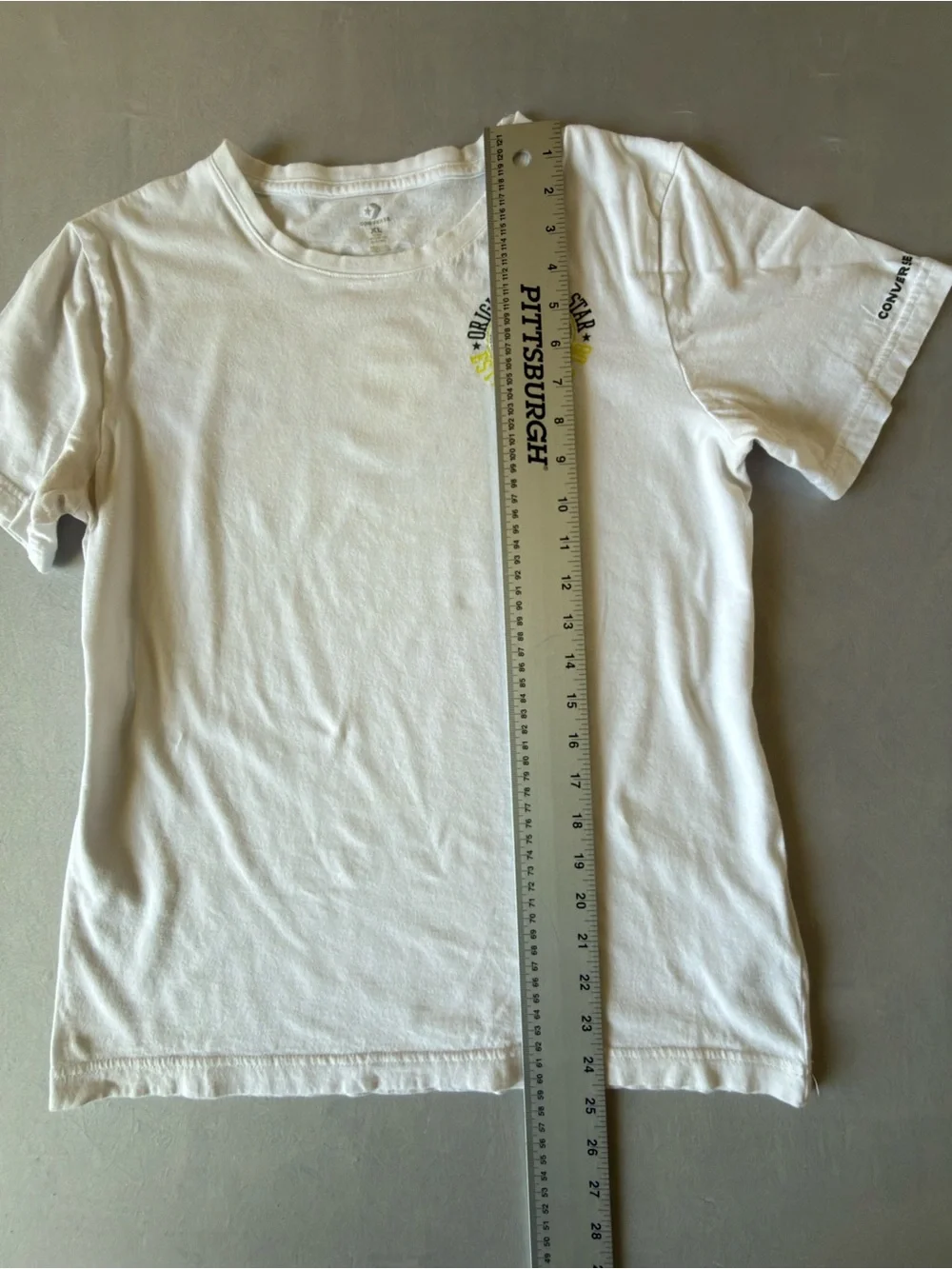 Converse Kids White Tee with Yellow Chest Logo